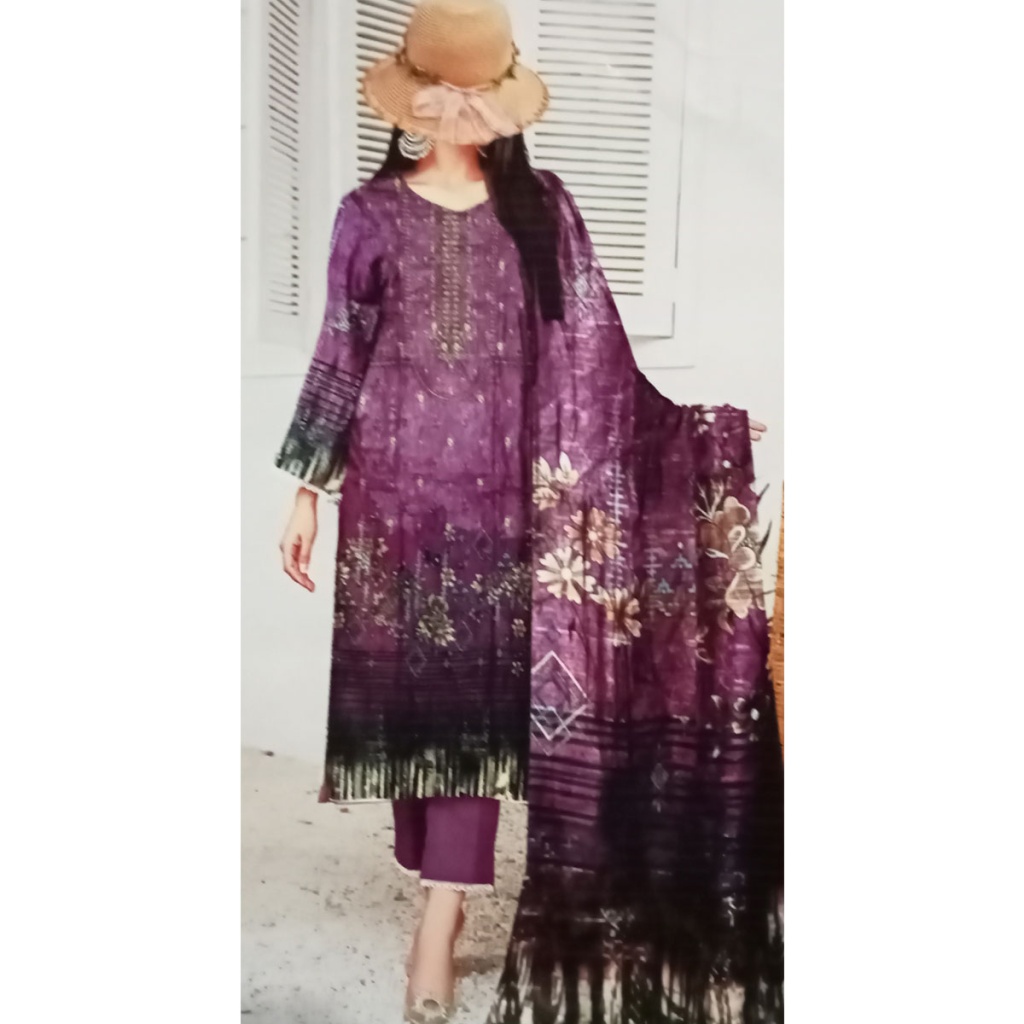 Cross Stitch Unstitched Embroidered Lawn 3 Piece Suit CS26ULE Crimson Royale - Eid Collection